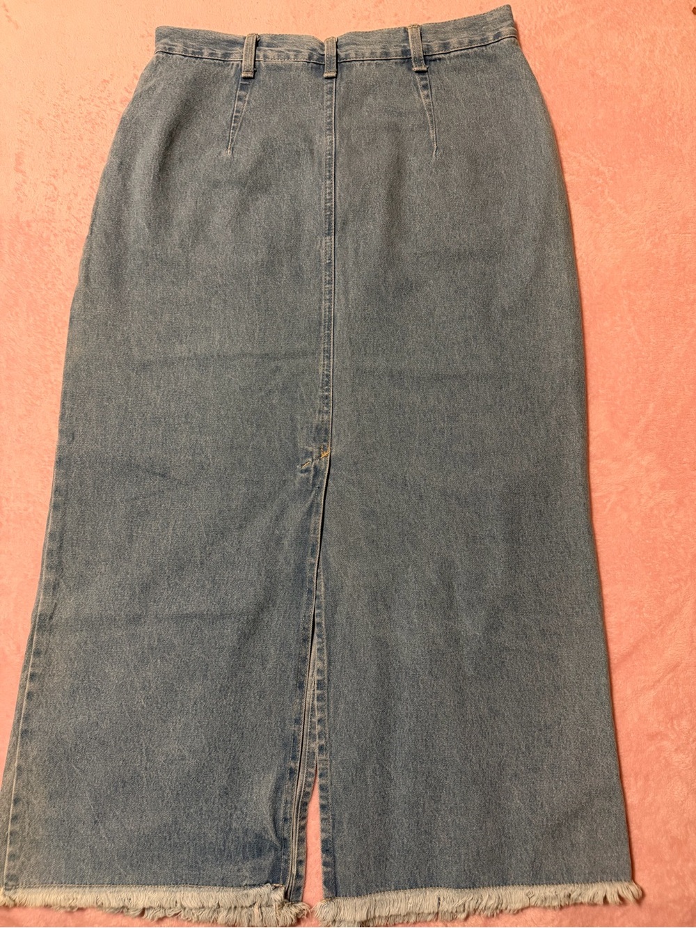 bill blass Blue Denim Maxi Skirt with Back Slit